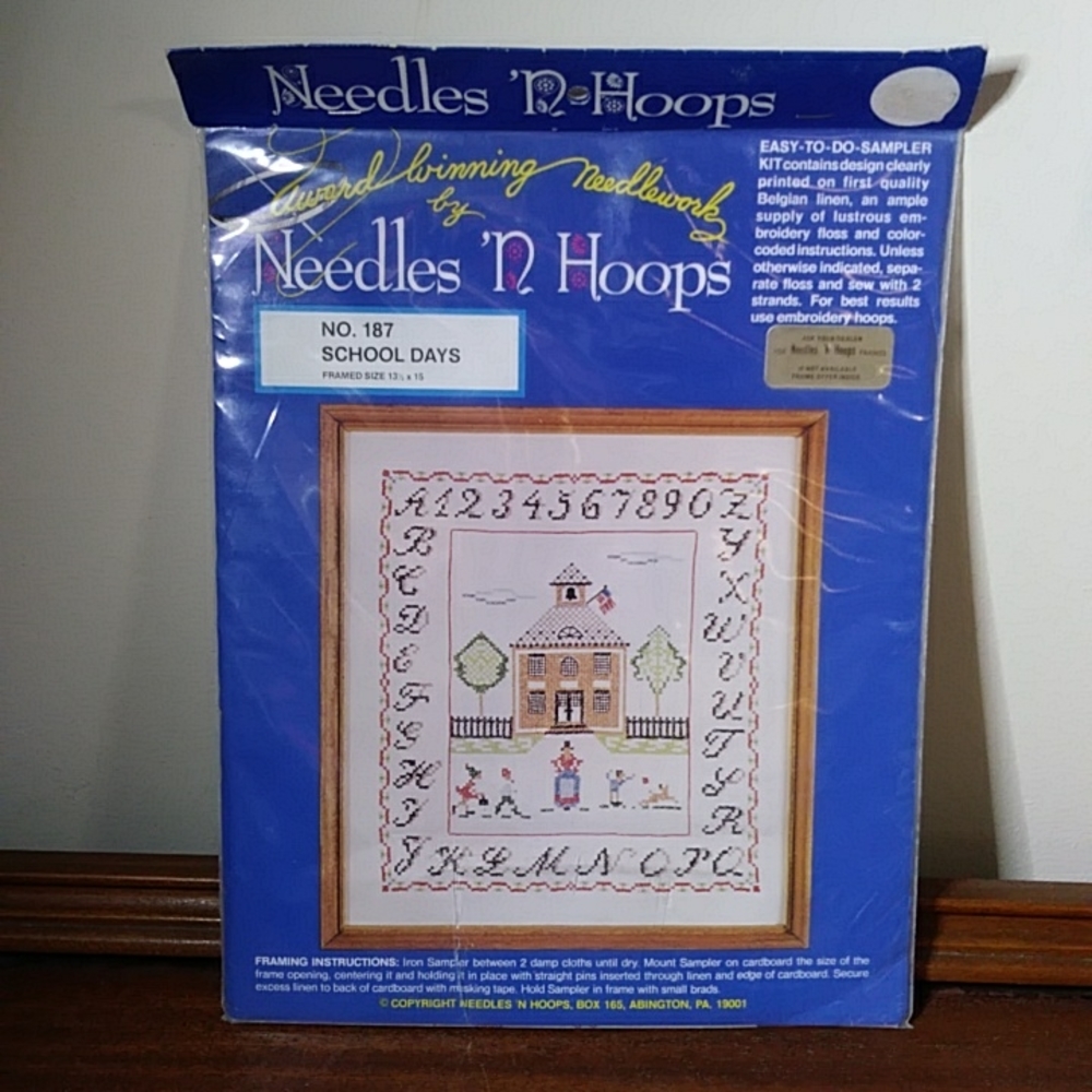 Needles 'N Hoops Sewing Sampler Embroidery Kit School Days